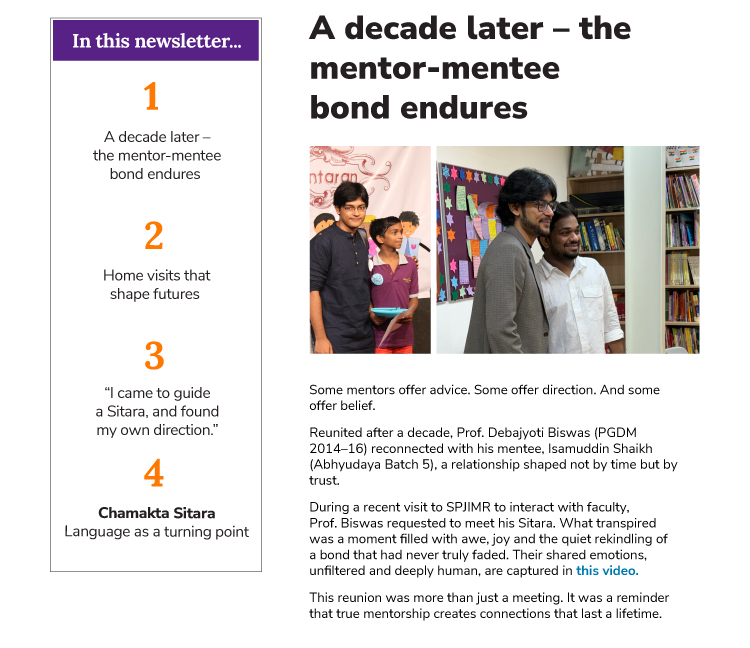 A decade later - the mentor-mentee bond endures