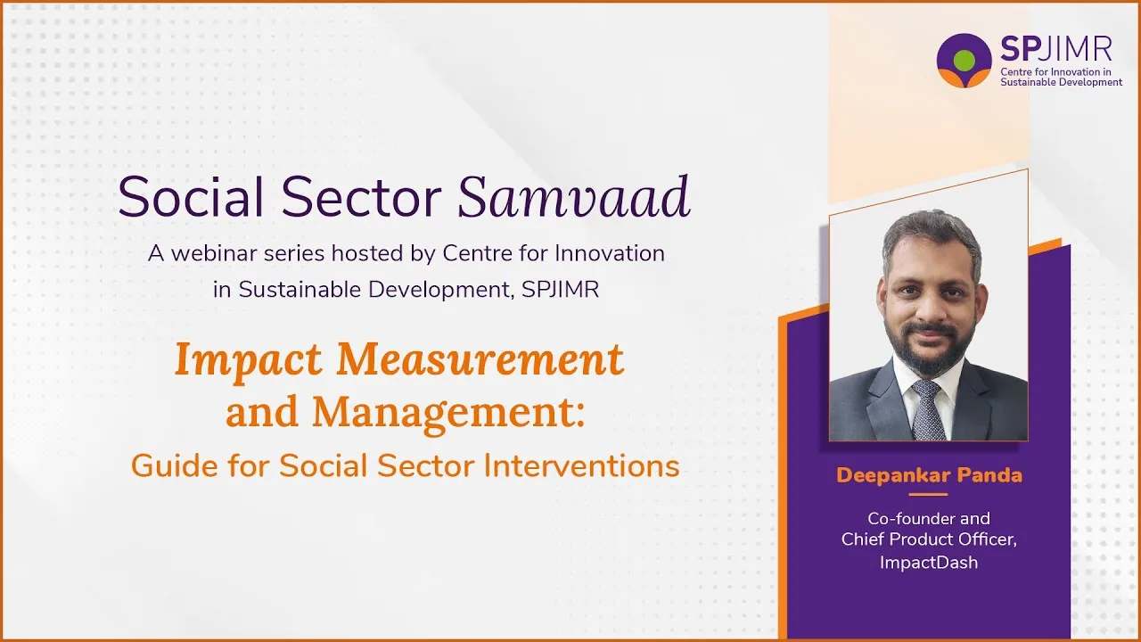 Social Sector Samvaad webinar on impact measurement and management.