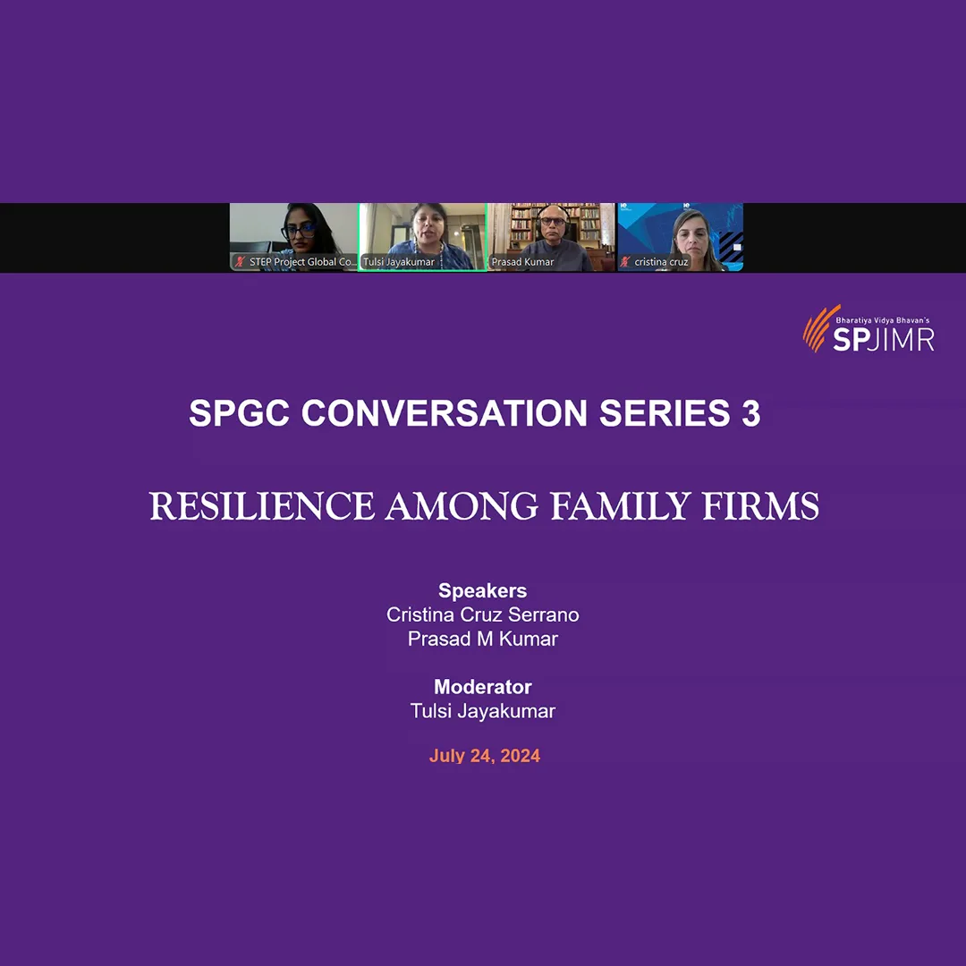 SPJIMR CFBE hosts the final session of the SPGC Conversation Series.