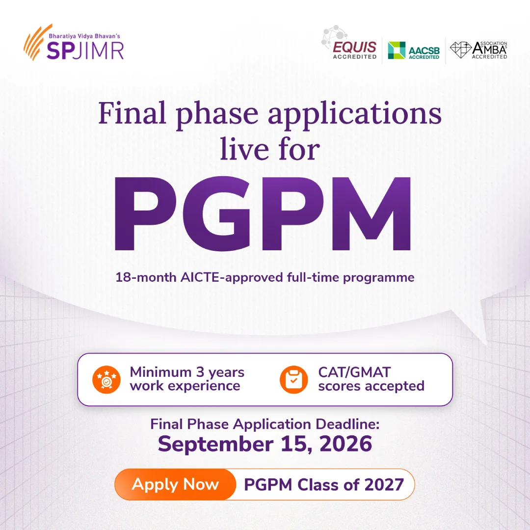 Admissions Open | Final Phase | PGPM Class of 2027