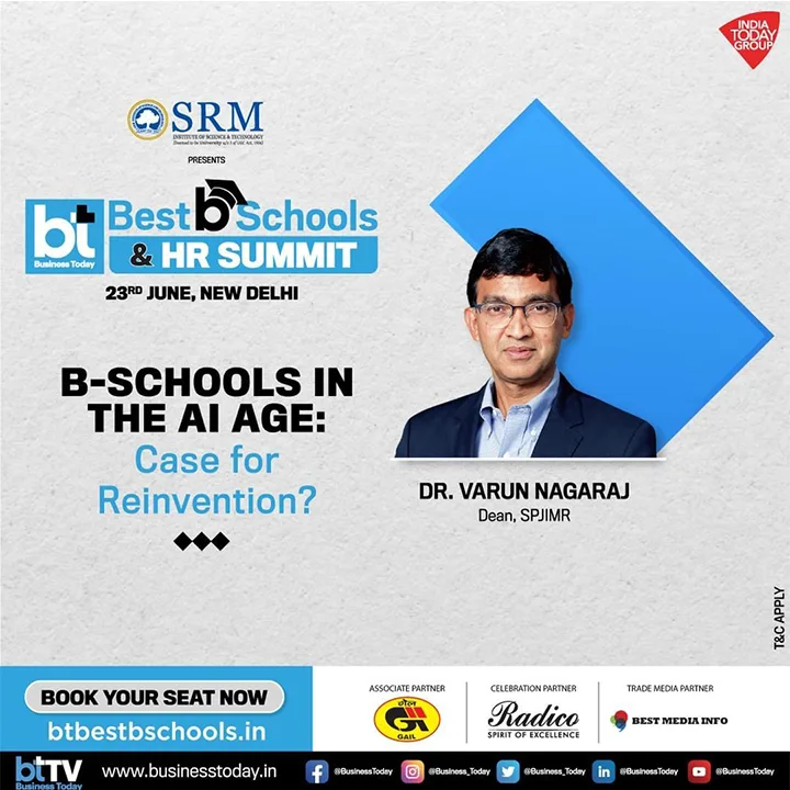 Dean Varun Nagaraj attends the BT Best B-Schools & HR Summit, Delhi