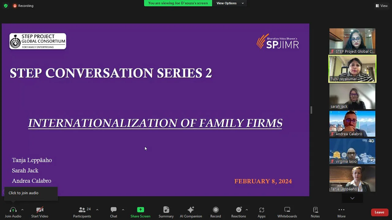 SPJIMR CFBE co-hosts SPGC Conversation Series.
