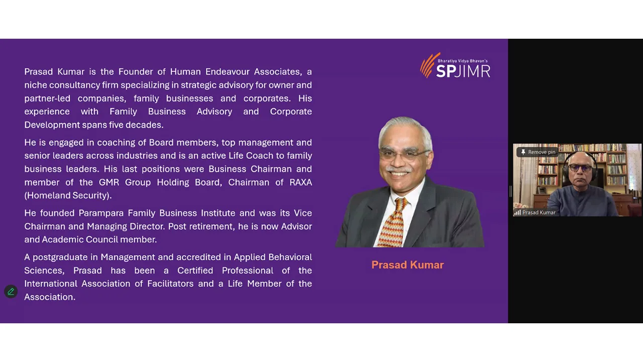 SPJIMR CFBE co-hosts its third SPGC Conversation Series