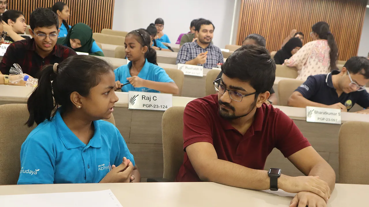 PGDM participants meeting their Abhyudaya Sitaras.