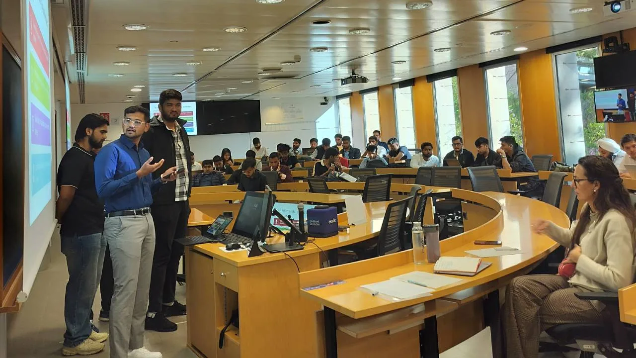 PGPFMB participants preparing for a strategy pitch at Esade Business School.