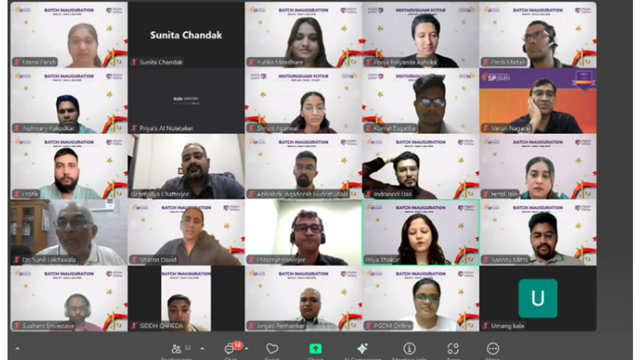 SPJIMR’s PGDM Online programme virtual ceremony.