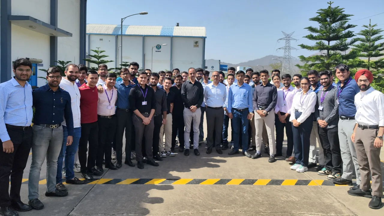 PGPFMB participants observing pharmaceutical manufacturing processes during an industry visit to Scott Edil Pharmacia.