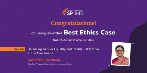 SPJIMR faculty wins global Ethics Case Award at NACRA 2025