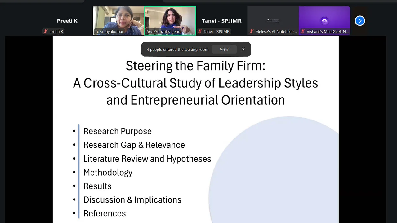 Family Business and Entrepreneurship Research Presentation Series with Dr. Ana González