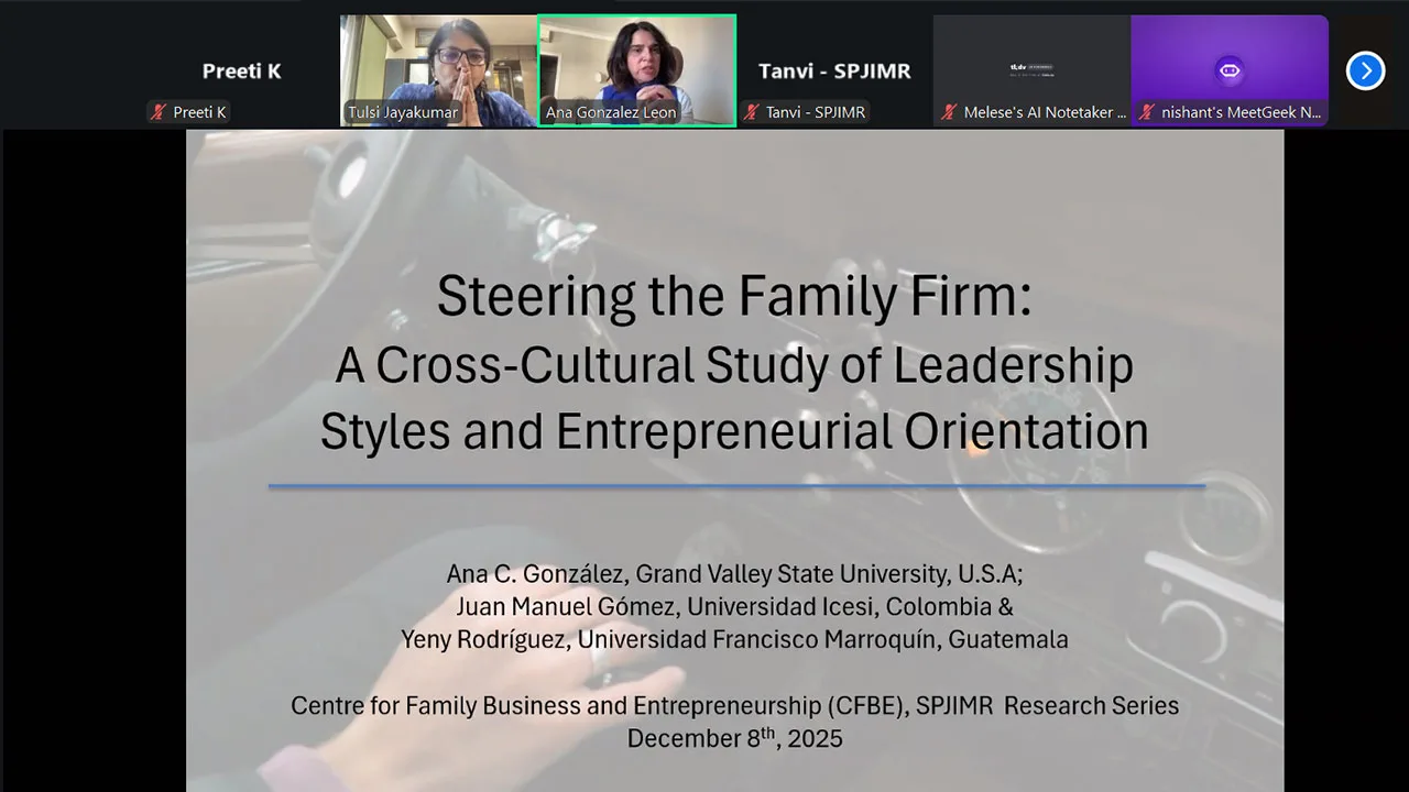 Family Business and Entrepreneurship Research Presentation Series with Dr. Ana González