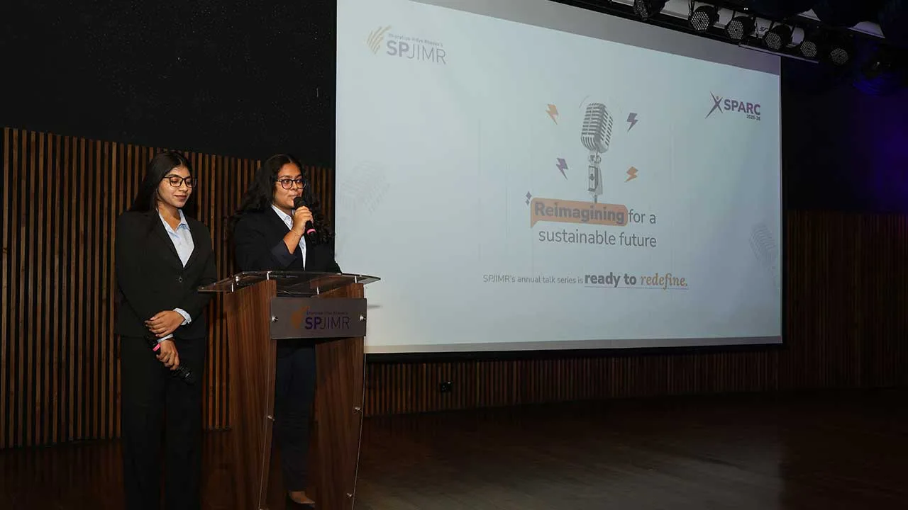 SPJIMR participants hosting SParc 2026 sustainability talks.