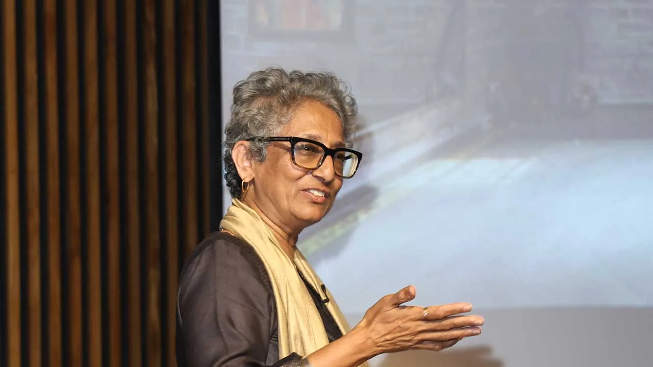 Chitra Vishwanath, Founder of Biome Environmental Solutions, discussing ecological architecture at SParc 2026, SPJIMR Mumbai.