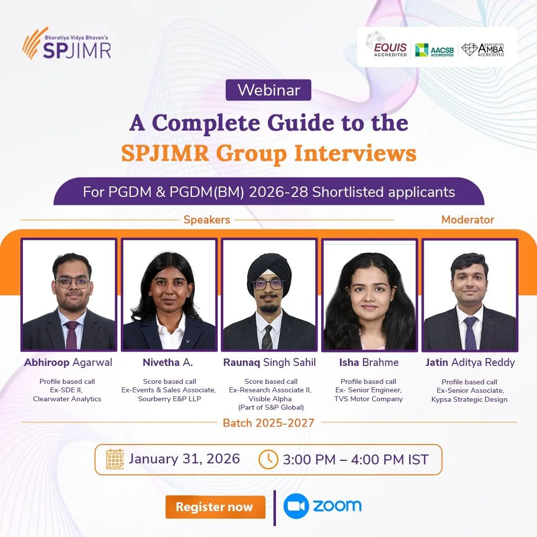 Webinar A complete guide to the SPJIMR group interviews
