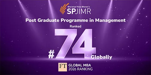 SPJIMR PGPM ranked #74 globally in the FT Global MBA 2026 Ranking, the highest new entrant