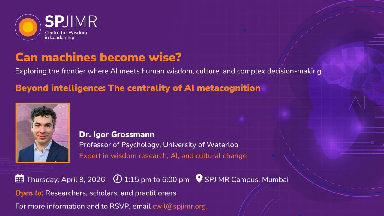 Join Dr. Igor Grossmann for an exploration of AI metacognition