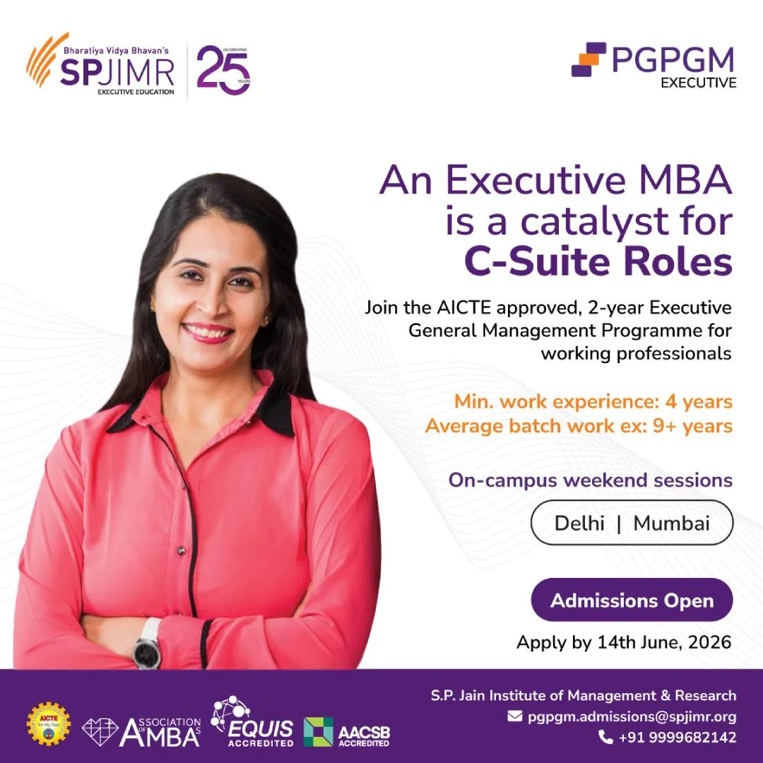 Admission open: PGPGM (Executive) 2026-28