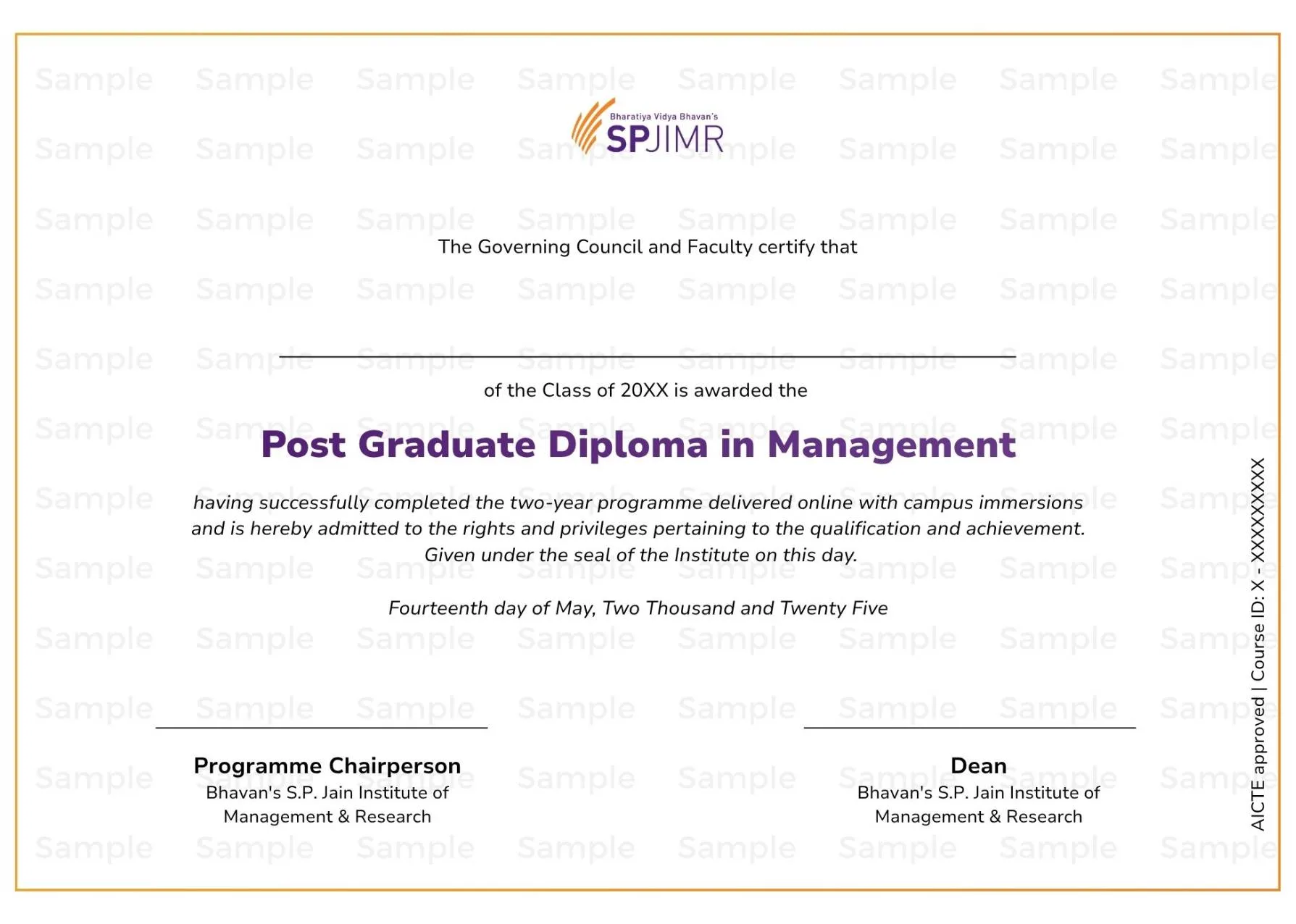 Sample Blended PGDM Diploma Sample Blended PGDM Diploma