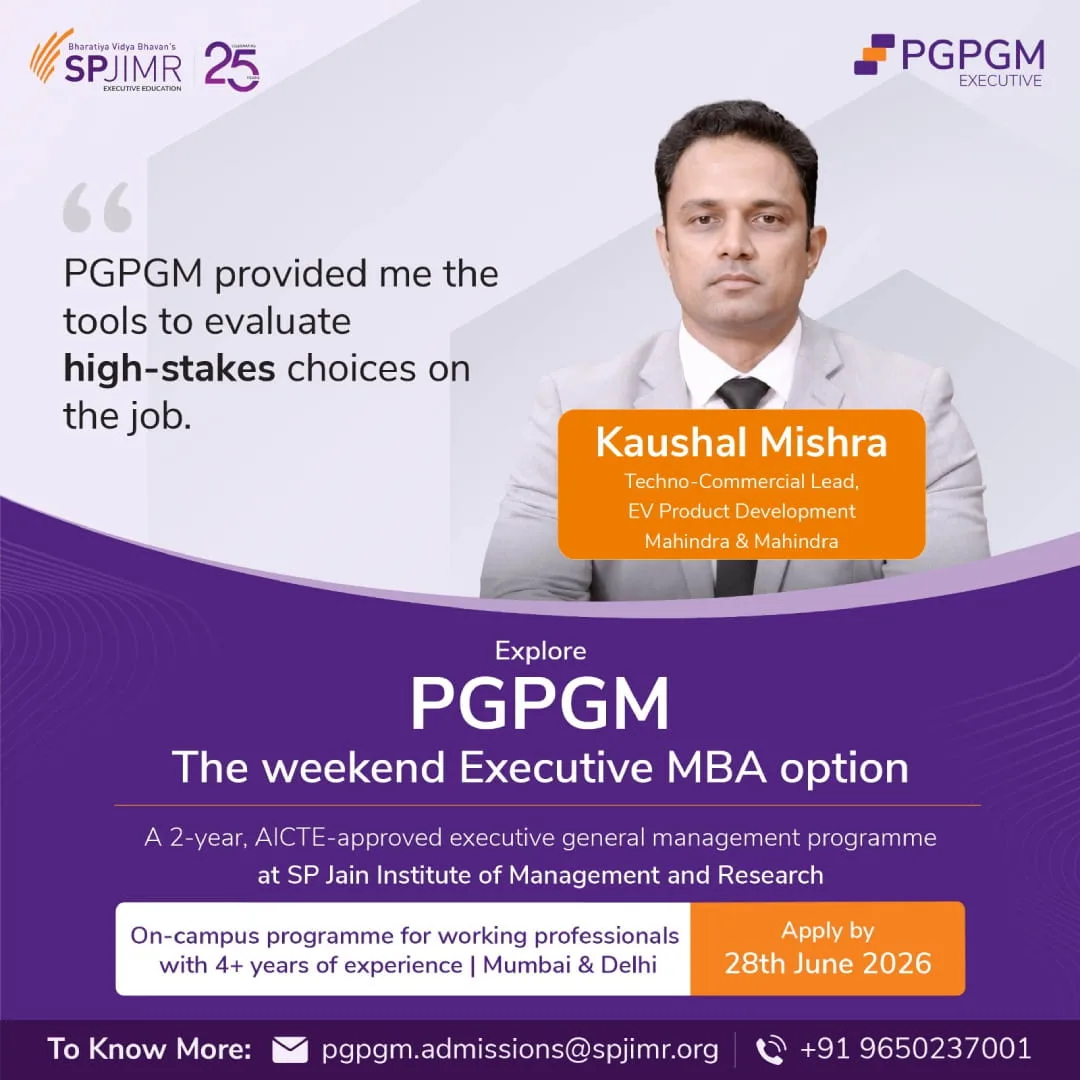 Admission open: PGPGM (Executive) 2026-28