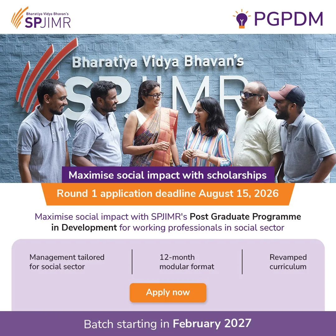 SPJIMR PGPDM opens applications for Batch 28 with revamped curriculum for social sector leadership