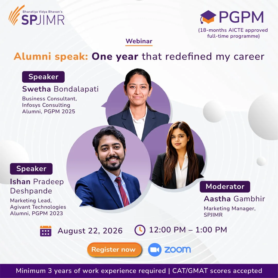 Webinar | 22 August 2026 | Alumni Speak: One Year That Redefined My Career
