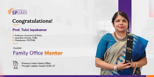 Prof. Tulsi Jayakumar recognised as ‘Family Office Mentor’