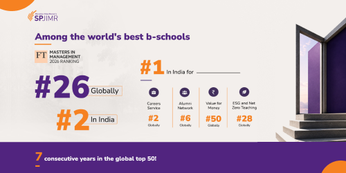 SPJIMR rises to #26 globally, ranks #2 in India in FT Masters in Management 2026 ranking
