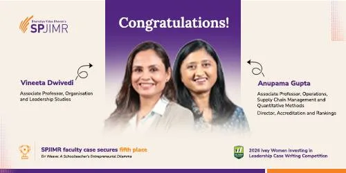 SPJIMR faculty case wins fifth place in Ivey IWIL Competition 2026