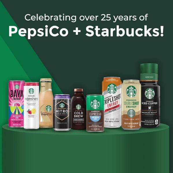 Starbucks and PepsiCo collaboration highlighting bottled beverage innovation and distribution partnership
