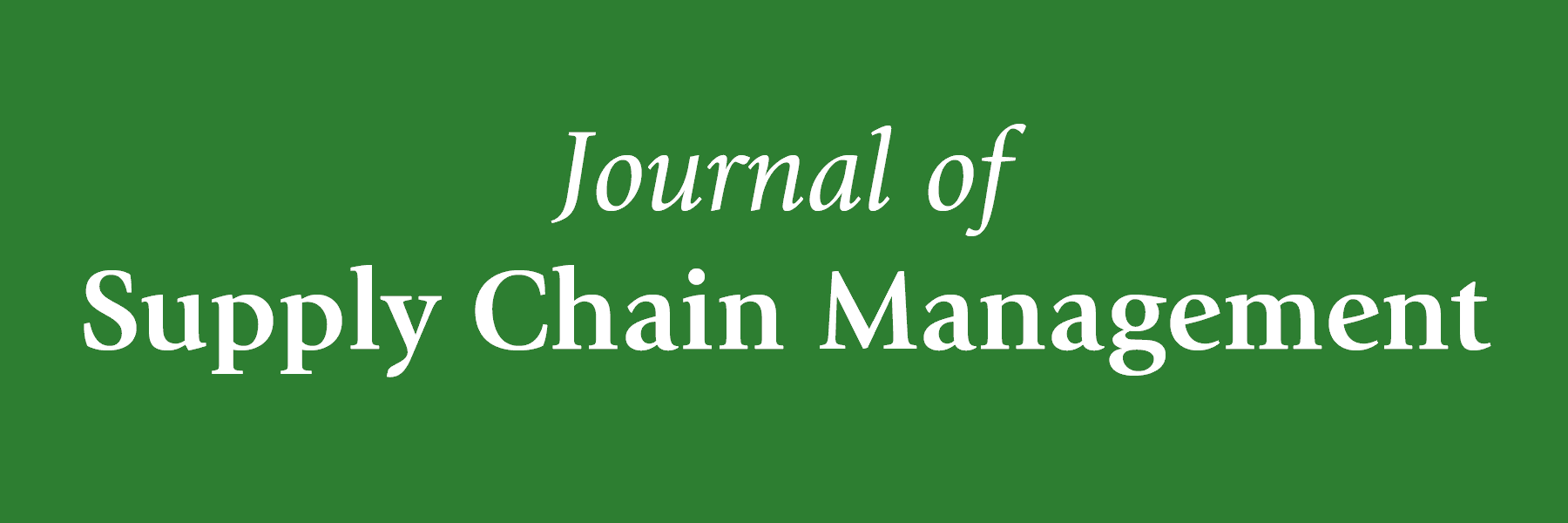 Journal of Supply Chain Management