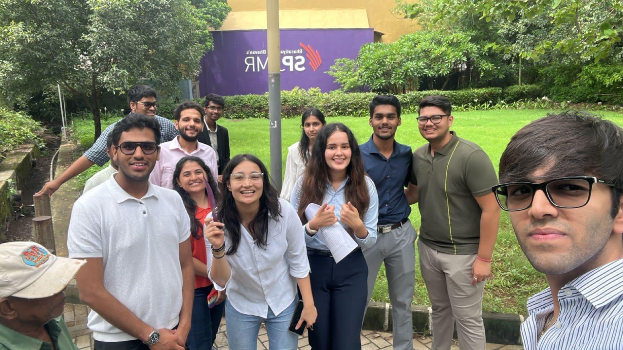 Jivitesh Nawka sharing a light moment at SPJIMR campus