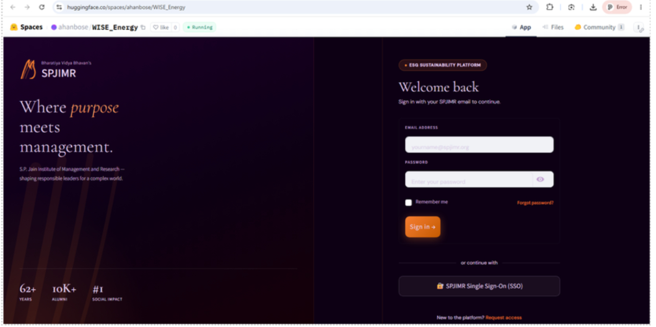 WISE Energy Portal — Sustainability Intelligence Platform